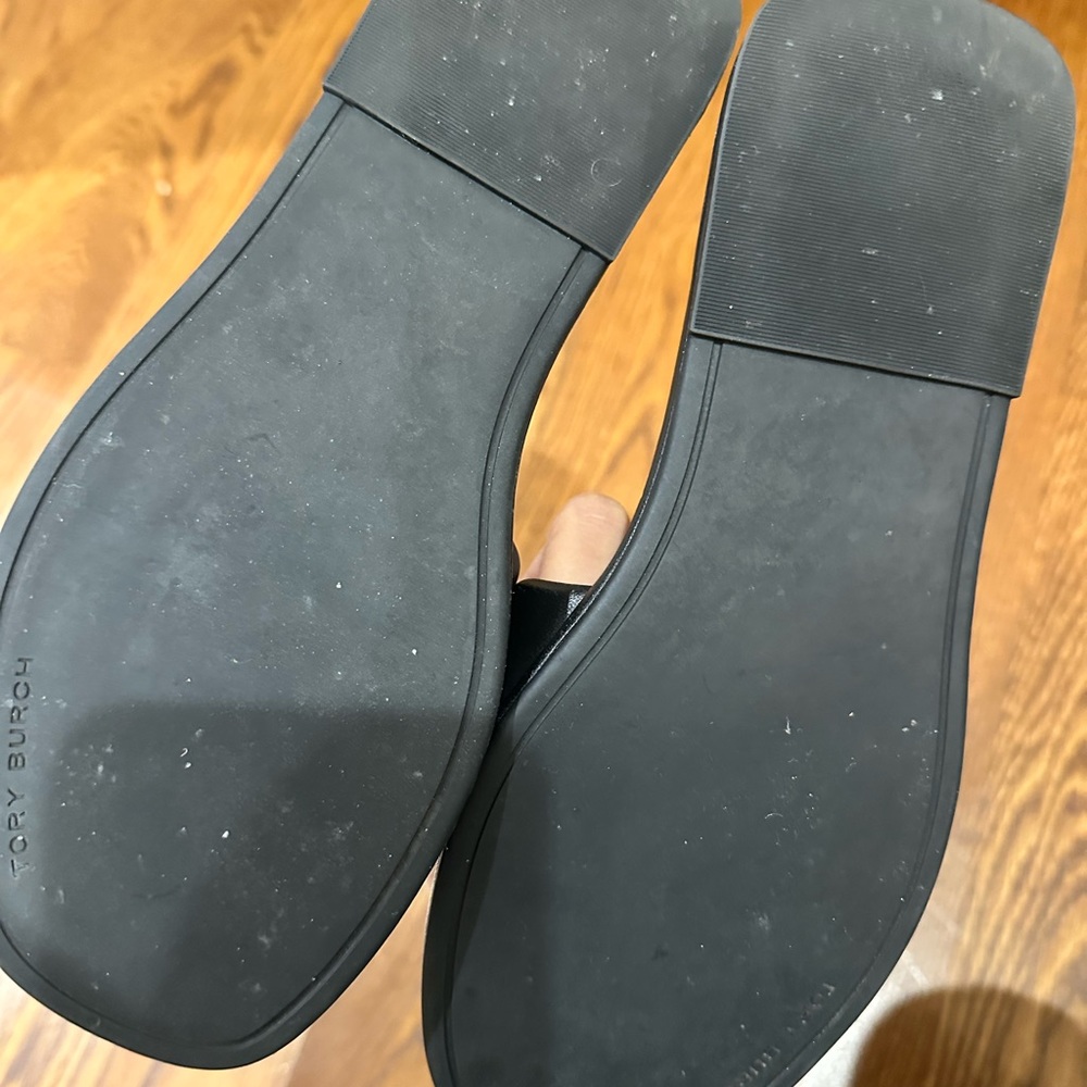 Tory Burch Black Leather Sport Slides - Picture 6 of 8
